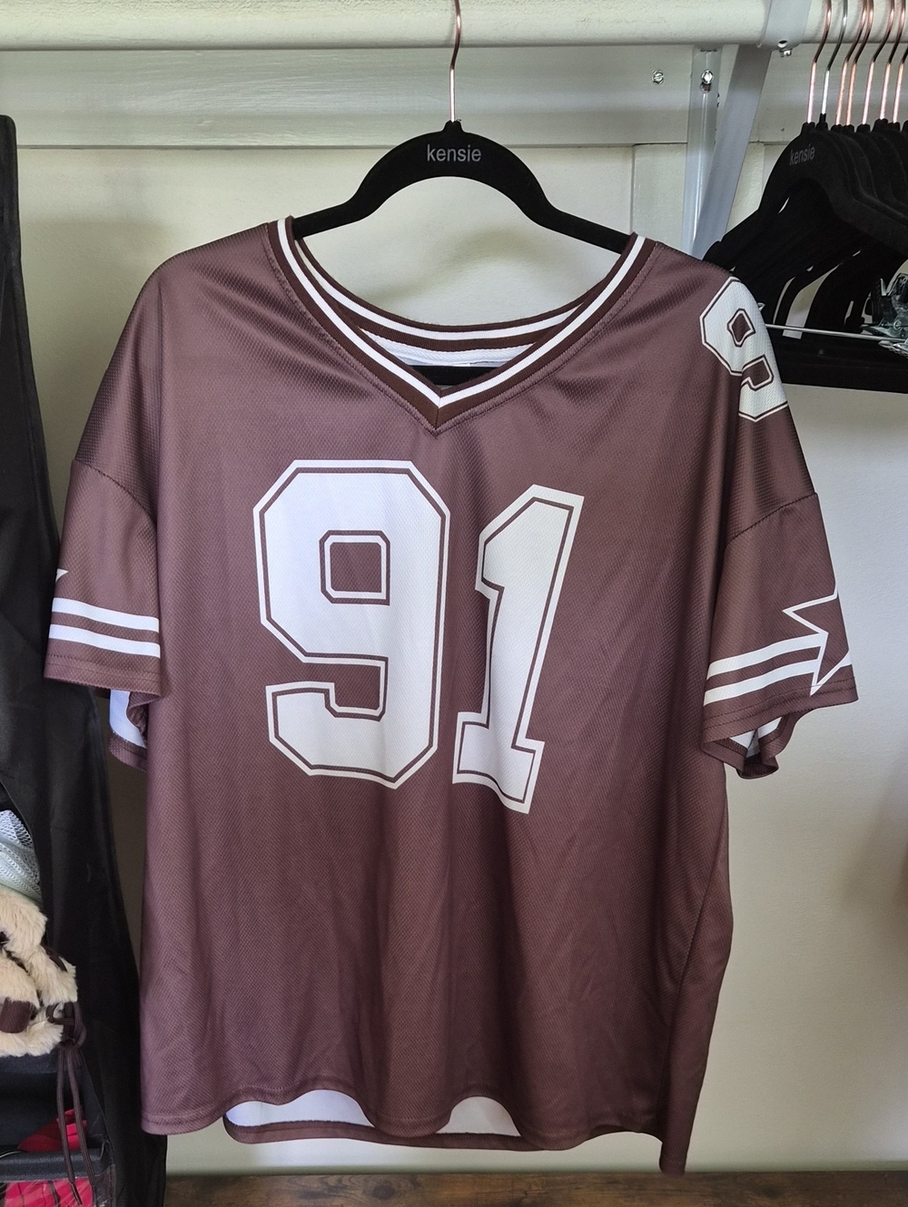 Women's Brown '91' Short Sleeve Jersey Top